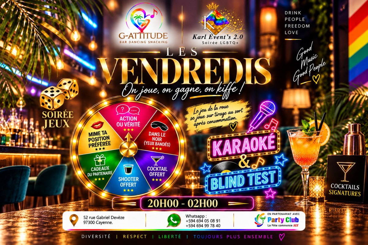 Les Vendredis Jeux, Karaoké, Cocktails, On Kiffe