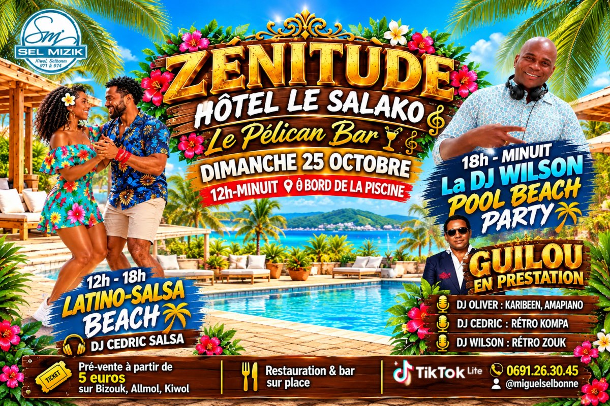 La Dj Wilson Pool Beach Party Guilou Salako 12h-Minuit