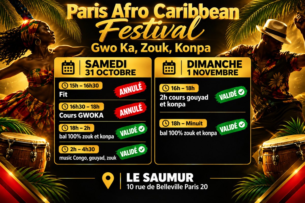 Paris Afro Caribbean Festival: Gwo Ka, Zouk, Konpa,